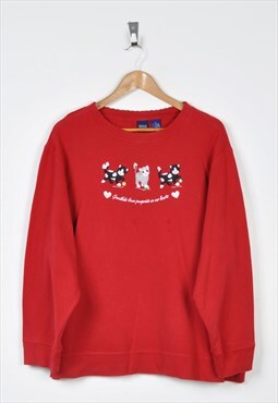 Graphic Kittens Sweater Red Ladies XL SW12364