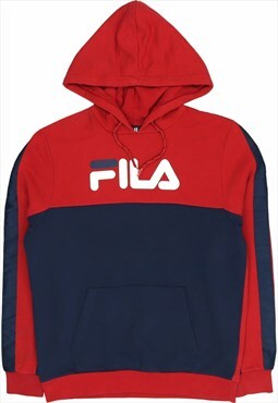 Vintage 90's Fila Hoodie Spellout Pullover Red,