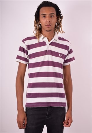 FRED PERRY MENS VINTAGE POLO SHIRT MEDIUM BURGUNDY 90S