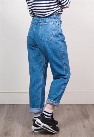 VINTAGE 90'S LEE BLUE DENIM HIGH WAIST MOM JEANS