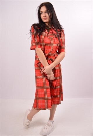 VINTAGE DRESS CHECK RED
