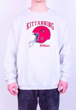 Vintage NFL Kittanning Wildcats Embroidered Sweatshirt Grey