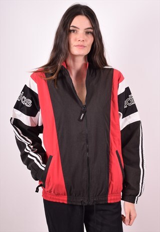 ADIDAS WOMENS VINTAGE TRACKSUIT TOP JACKET XL MULTI 90S