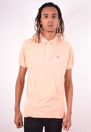 LACOSTE MENS VINTAGE POLO SHIRT LARGE ORANGE 90S