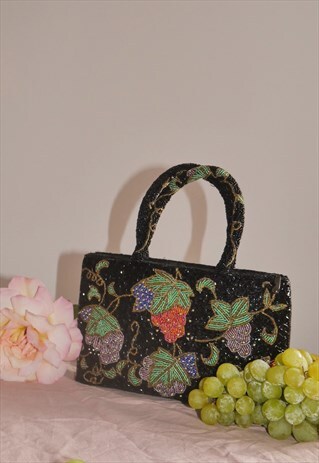 FRUITY VINTAGE BEADED BAG