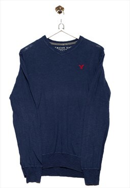 American Eagle Outfitters Sweater Knit Pattern Blue