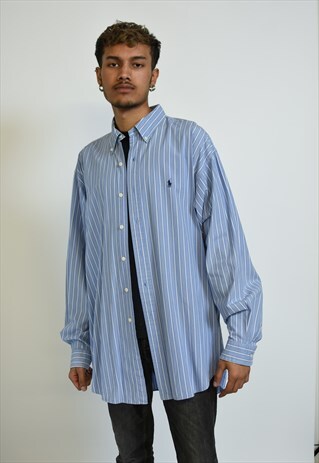 VINTAGE 90S BLUE RALPH LAUREN CHAPS SHIRT