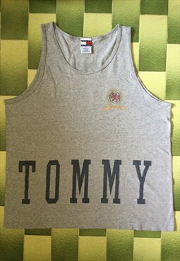 Vintage TOMMY HILFIGER Tank Top Big Spellout both side 