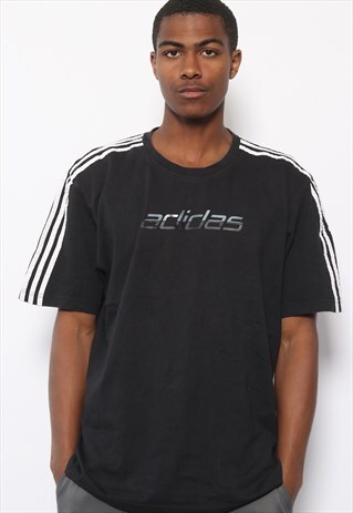 VINTAGE ADIDAS BIG LOGO T-SHIRT BLACK