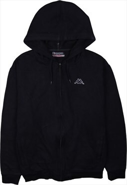 Vintage 90's Kappa Hoodie Sportswear Full Zip Up Black