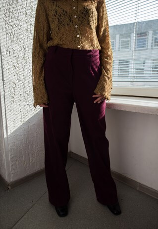 VINTAGE 80'S PURPLE STRAIGHT TROUSERS