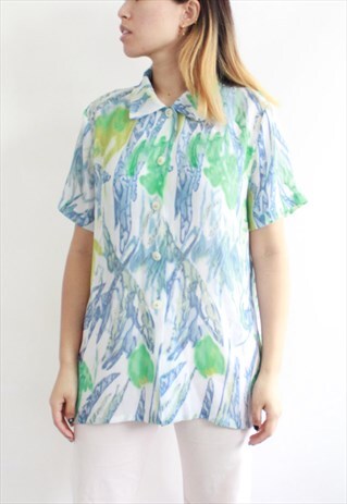 VINTAGE TIE DYE EFFECT PSYCHEDELIC VINTAGE SHIRT BLOUSE