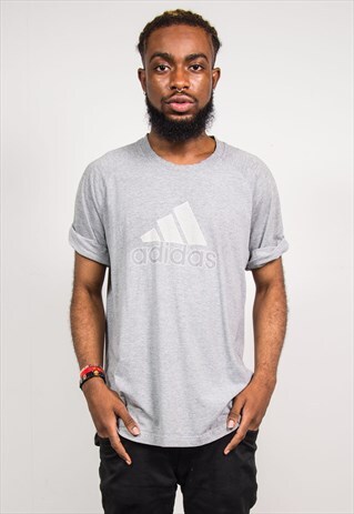 ADIDAS VINTAGE 90'S GREY SPORTS T-SHIRT