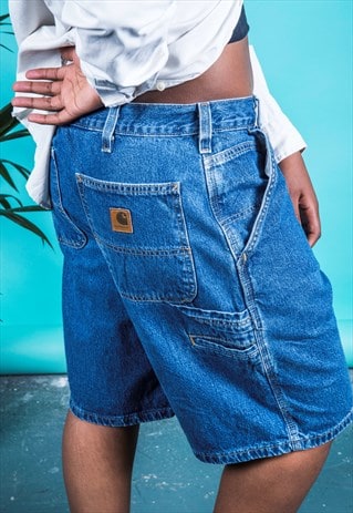 VINTAGE CARHARTT SHORTS IN BLUE DENIM