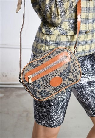 VINTAGE Y2K FESTIVAL TAPESTRY SHOULDER BAG WITH ETHNIC PRINT