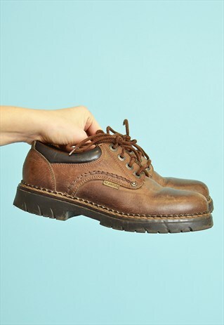 80'S RETRO GRUNGE REAL LEATHER WORK BOAT SHOES