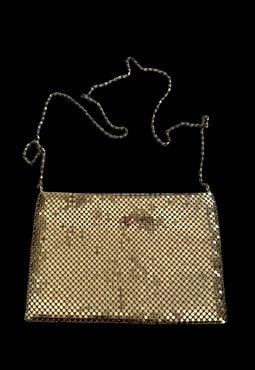 80's Vintage Paco Rabanne Gold Bronze Chainmail Metal Bag