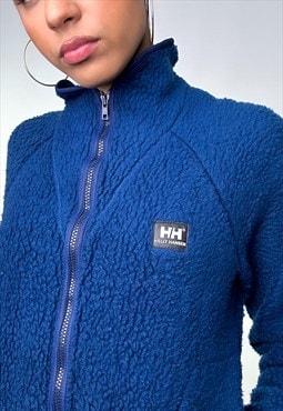 Navy Blue 90s Helly Hansen Sherpa Embroidered Fleece Jacket