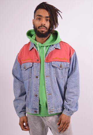 MENS VINTAGE DENIM JACKET XL BLUE 90S