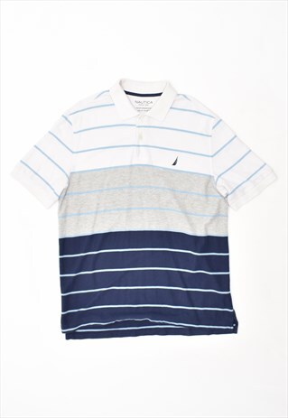 VINTAGE NAUTICA POLO SHIRT STRIPES WHITE