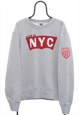 Vintage NYC Graphic Grey Sweatshirt Womens