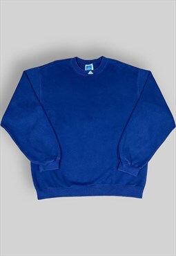 Adidas Neck Logo Sweatshirt in Navy Blue