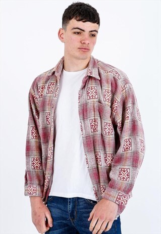 VINTAGE PATTERNED FLANNEL SHIRT S401