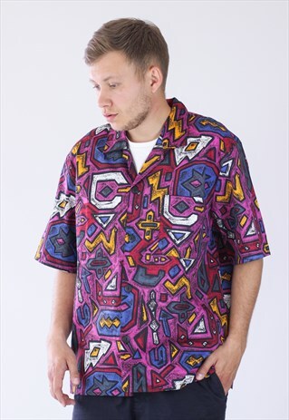 VINTAGE MENS HAWAIIAN ALOHA SHORT SLEEVE SHIRT