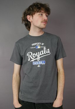 Vintage MLB Royals Slogan Graphic T-Shirt in Grey
