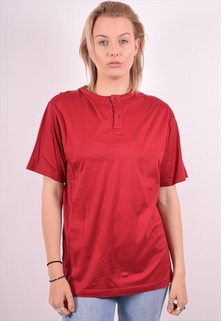 VALENTINO WOMENS VINTAGE T-SHIRT TOP MEDIUM RED 90S