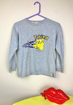 Vintage 90's Pikachu Sweatshirt Pokemon Cropped Sleeve