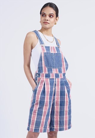 VINTAGE 90'S LEVI'S RED STRIPED DUNGAREE SHORTS
