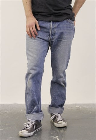 VINTAGE BLUE LEVI'S 501 PAINT JEANS