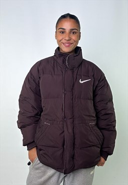 Brown 90s NIKE Puffer Jacket Coat