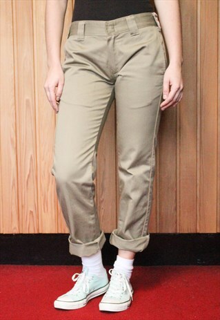 VINTAGE 1980S DICKIES KHAKI GREEN TROUSERS