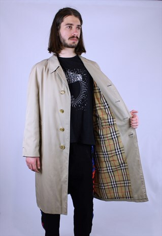 90S VINTAGE BURBERRY TRENCH BEIGE COAT ELEGANT JACKET