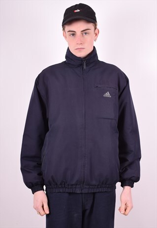 ADIDAS MENS VINTAGE PADDED JACKET MEDIUM BLUE 90'S