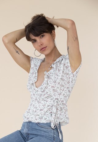 LENA FRILL BLOUSE - FLORAL