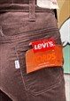 VINTAGE LEVI'S 70S CORDUROY FLARED TROUSERS IN BROWN