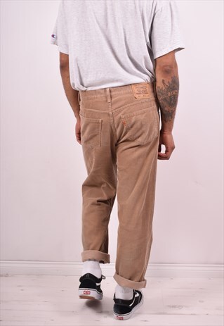 LEVI'S 607 MENS VINTAGE CORDUROY TROUSERS W34 L29 BROWN 90S