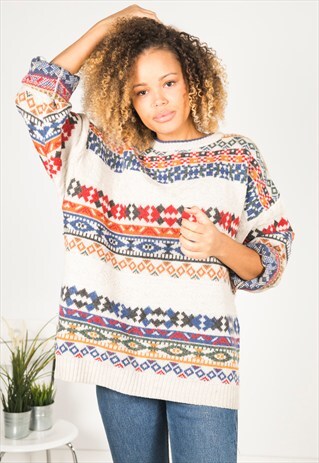 VINTAGE 80S CASUAL KNIT JUMPER / R518