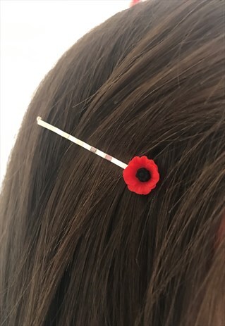 POPPY HAIR CLIPS, HAIR SLIDES, FLOWER HAIR CLIPS, POPPY