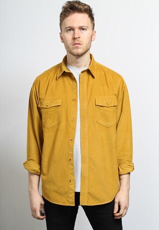 VINTAGE CORDUROY CORD SHIRT YELLOW