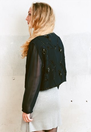 VINTAGE 90S BEADED SHEER PARTY JACKET