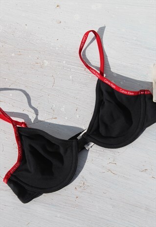 Deadstock Calvin Klein off black/red cotton bra,underwear