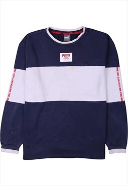 Vintage 90's Puma Sweatshirt Sportswear Crew Neck Navy Blue