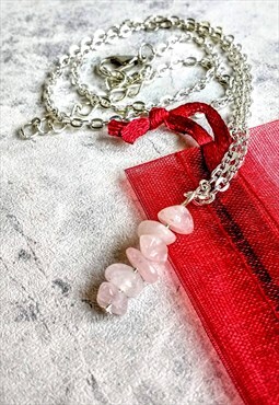 Handmade Rose Quartz Gemstone Necklace