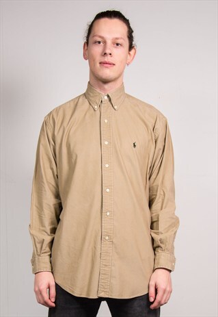 90'S VINTAGE BEIGE CORD RALPH LAUREN SHIRT