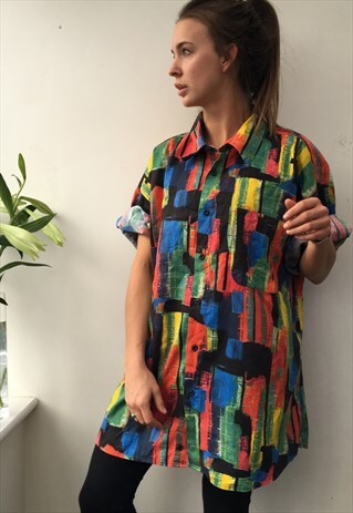 CRAZY PATTERN OVERSIZED RETRO VINTAGE UNISEX FESTIVAL SHIRT
