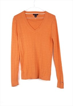 Vintage Tommy Hilfiger Jumper in Orange M